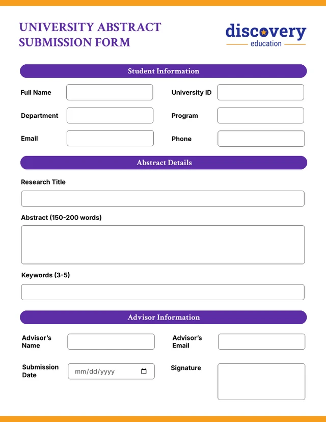 Purple Yellow Modern University Abstract Form Template