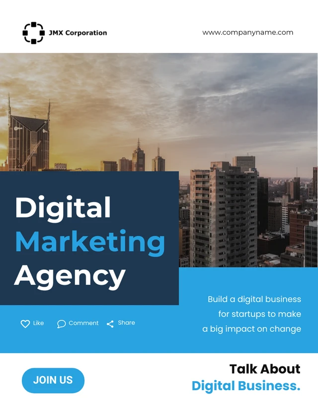 Dark Blue Digital Marketing Agency Poster Template
