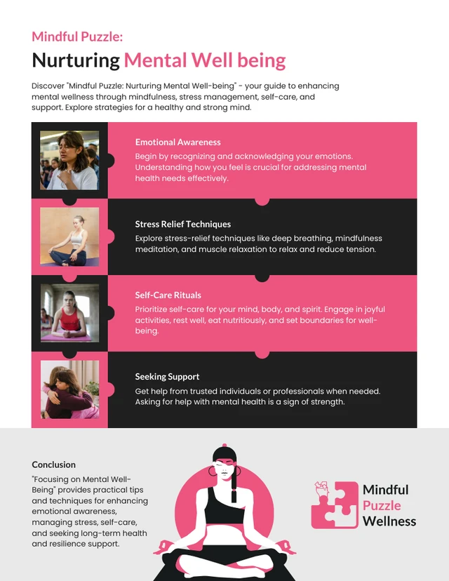 Mindful Puzzle: Nurturing Mental Well being Infographic Template