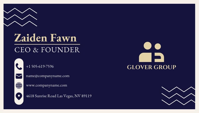 Navy And Broken White Modern Professional Luxury Business Card - Page 2