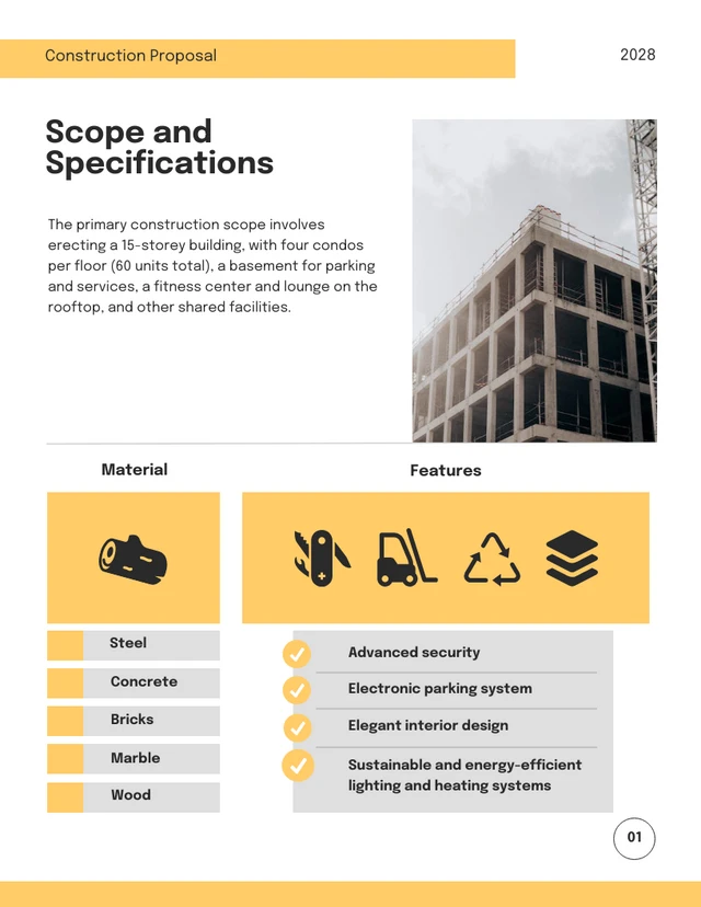 Yellow Grey Modern Shape Construction Proposal - Page 2