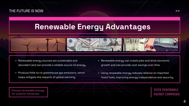 Purple and Magenta Retrowave Renewable Energy Cool Presentation - Page 4