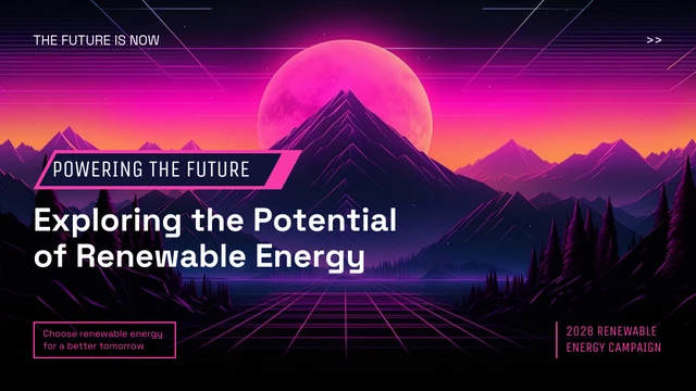 Purple and Magenta Retrowave Renewable Energy Cool Presentation - Page 1