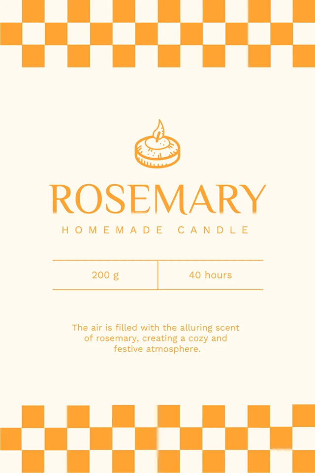 Orange Modern Geometric Candle Label Template