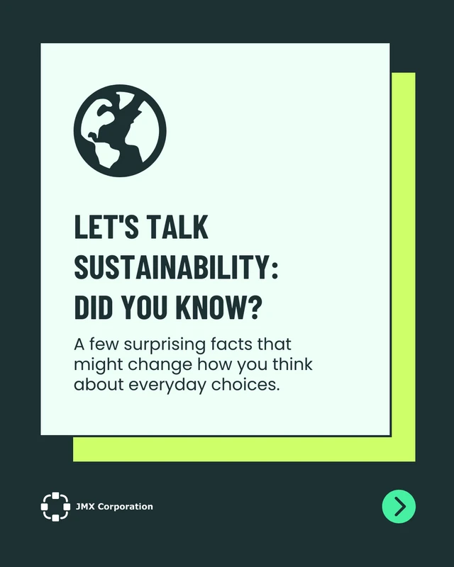 Educational Sustainability Fun Facts Carousel Template - Page 1