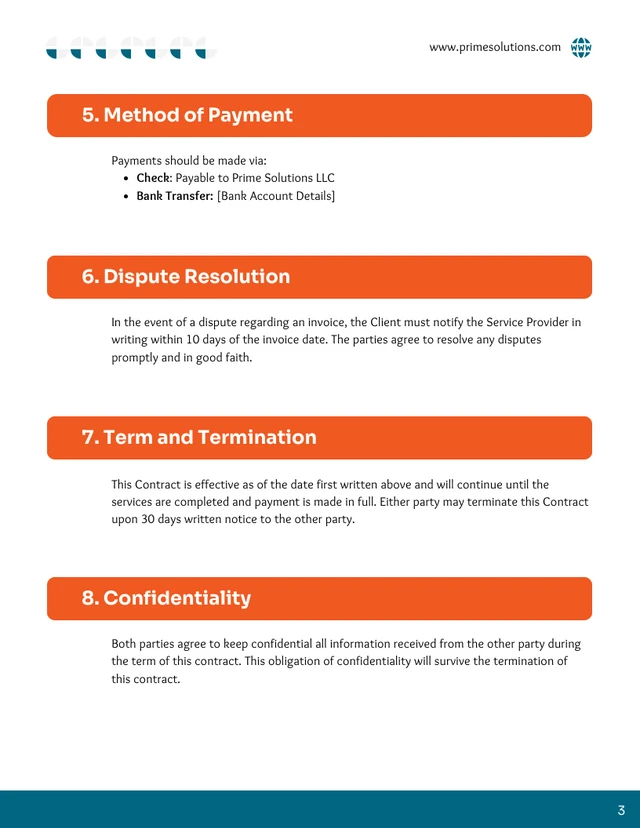 30 Day Payment Terms Contract Template - Page 3