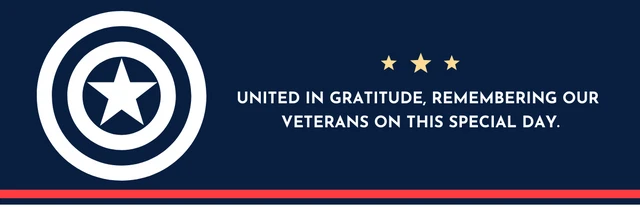 Navy Simple Illustration Veteran Day Banner Template