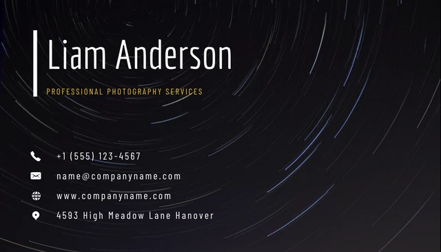 Black Minimalist Professional Photo Services Business Card - Page 2