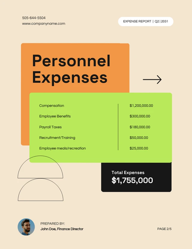 Black And Orange Cream Company Expenses Report - Page 2