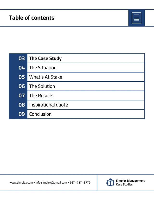 White and Blue Management Case Study Template - Page 2