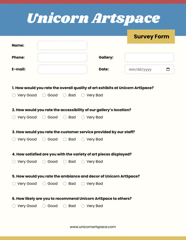 Retro Base Color Survey Form Template