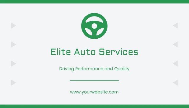 Simple Green Automotive Business Card - Page 1