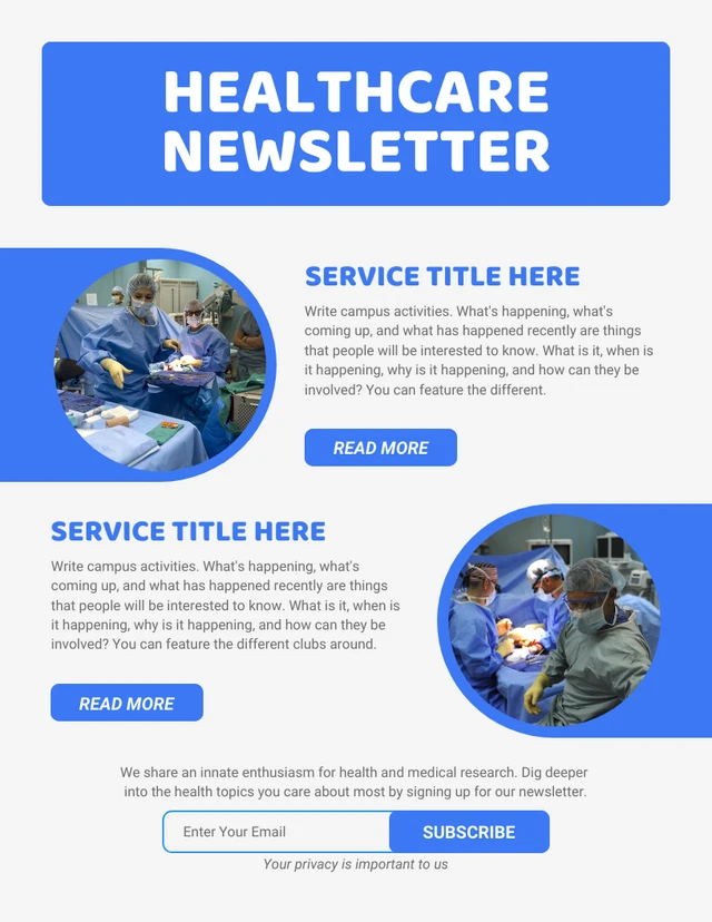 Light Grey And Blue Modern Medical Newsletter