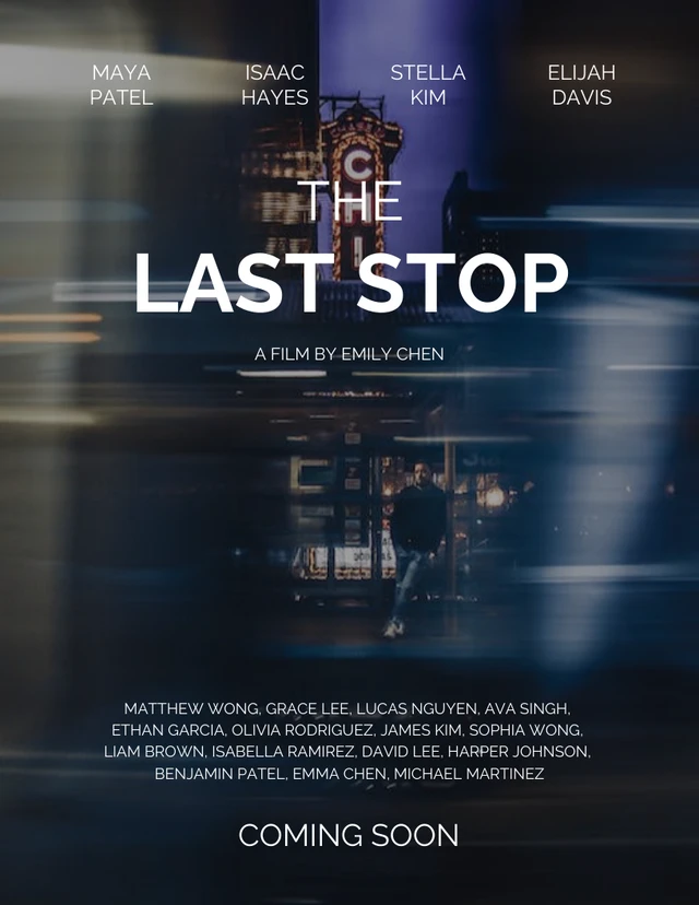 Minimal The Last Stop Movie Poster Template
