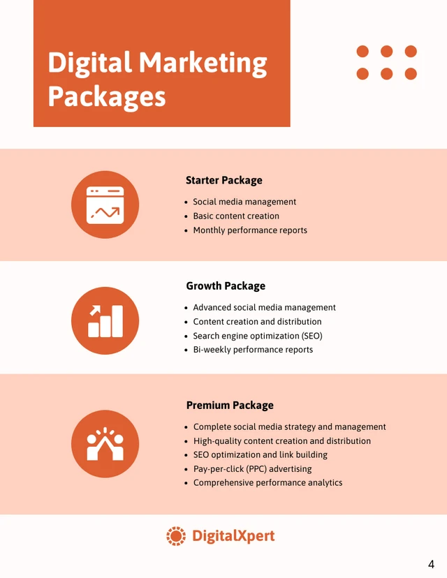 Professional Orange Pricing Proposal - Page 4