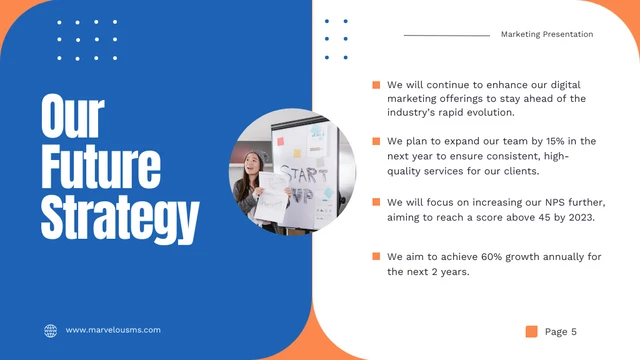 Blue And Orange Marketing Presentation - Page 5