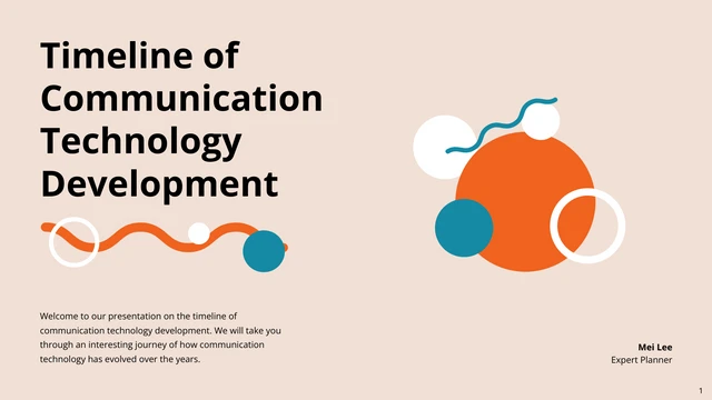 Cream And Orange Simple Timeline Presentation - Page 1