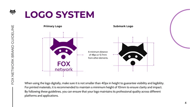 Purple Simple Network Brand Guideline Presentation - Page 4