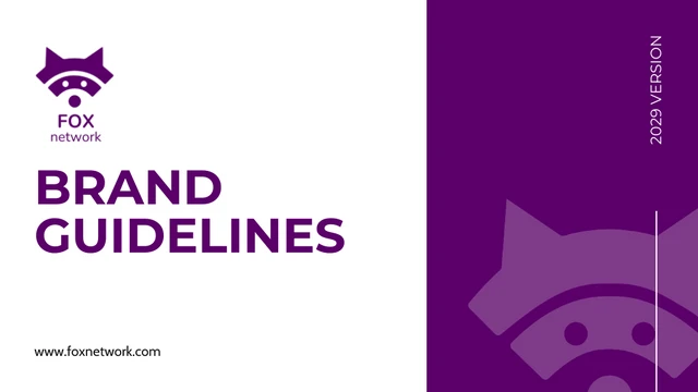 Purple Simple Network Brand Guideline Presentation - Page 1