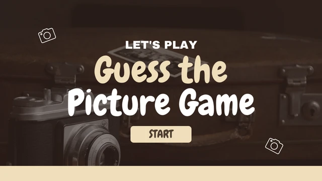 Brown And Gold Classic Retro Guess Picture Game Presentation - Page 1