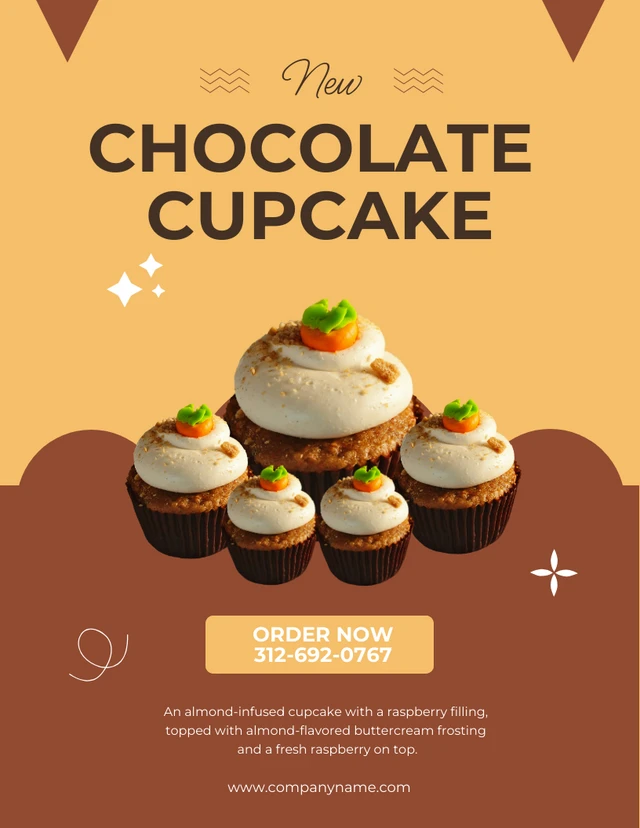 Chocolate Promotion Cupcake Flyer Template
