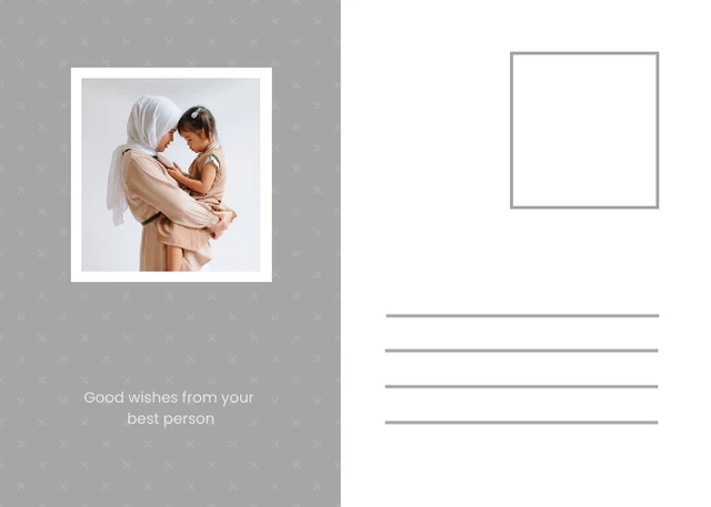 Light Grey Minimalist Illustration Love Postcard - Page 2