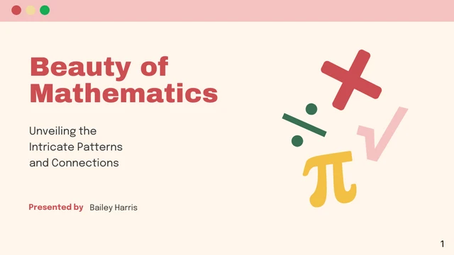 Pastel Color Mathematics Presentation - Page 1