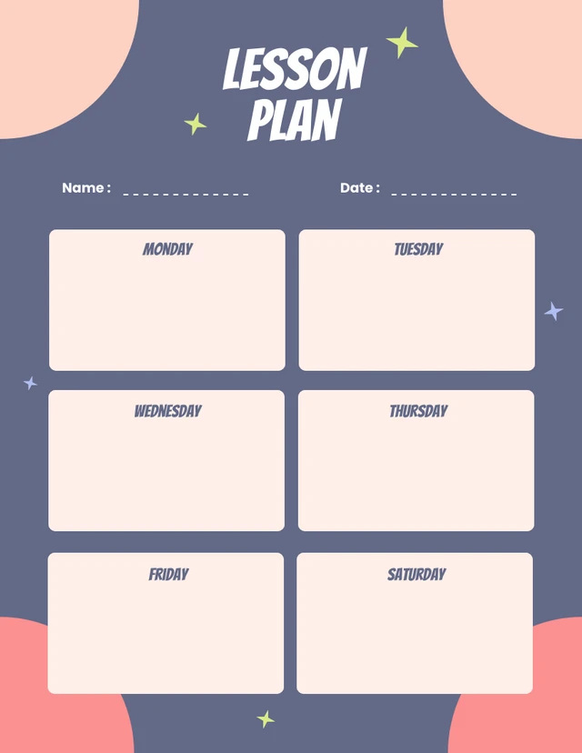 Pastel Multicolor Lesson Plan - Page 1