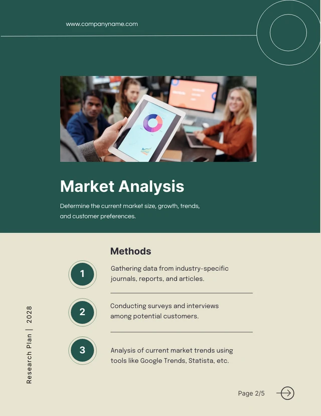 Dark Green Minimalist Lines Research Plan - Page 2