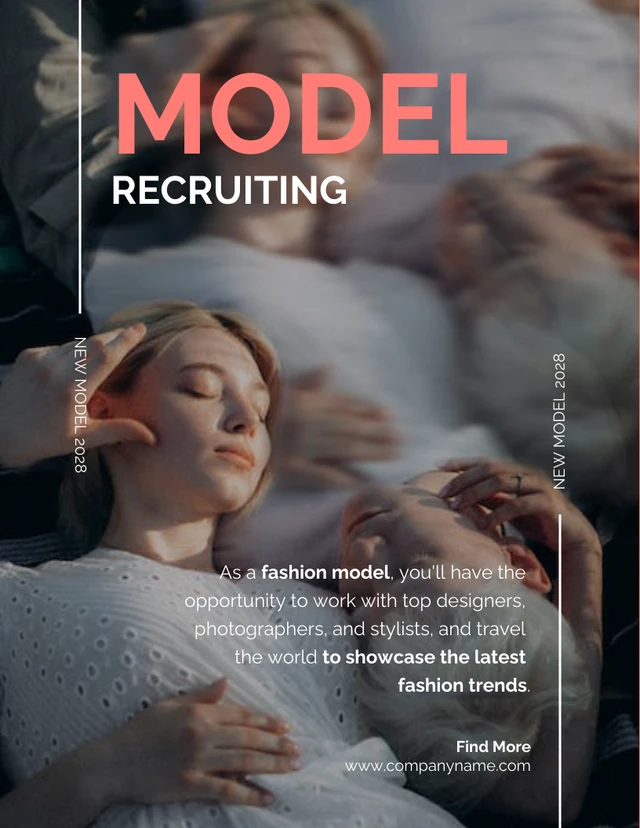 Clean Model Recruiting Poster Template
