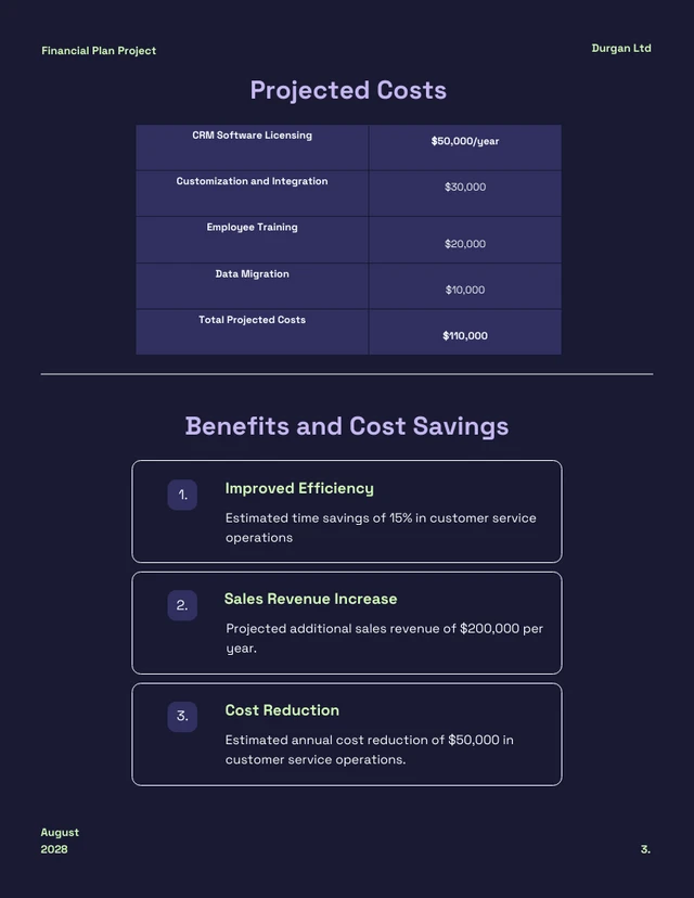 Dark Purple Green Financial Plan - Page 3