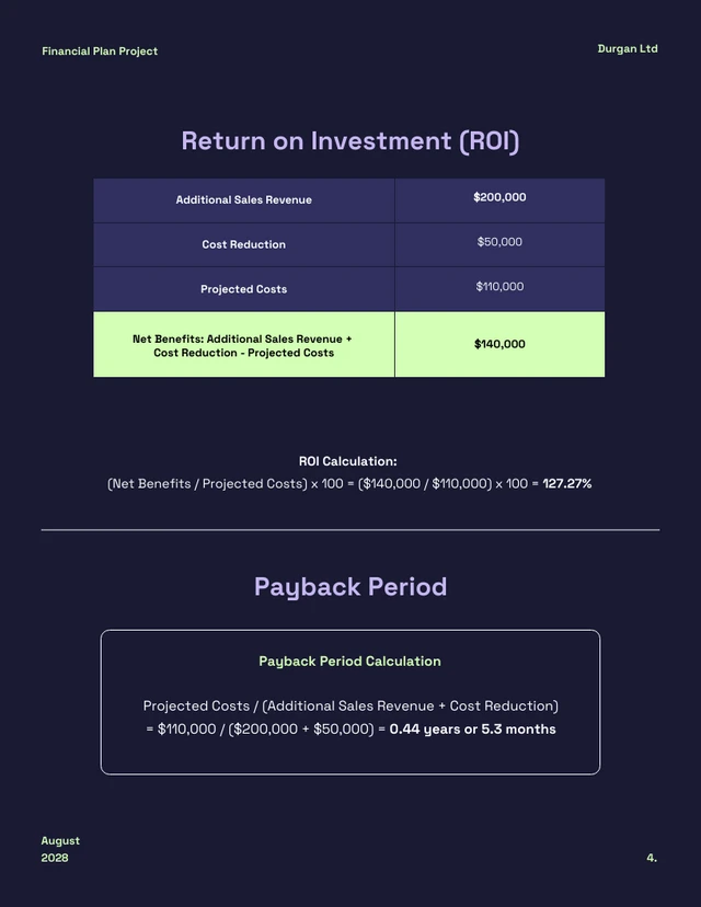 Dark Purple Green Financial Plan - Page 4