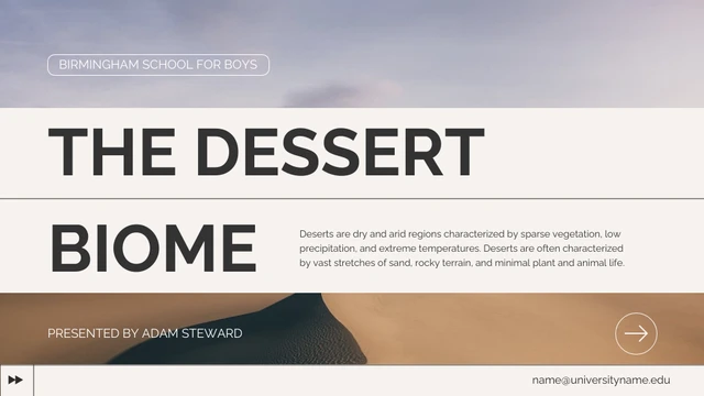 Simple Cream The Dessert Biome Geography Lesson Presentation - Page 1