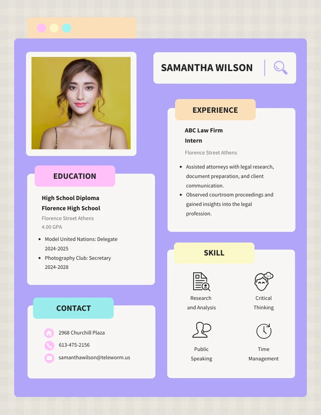 Pastel Colour Scholarship Resume Template