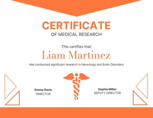 Light and Orange Abstract Medical Certificate Template