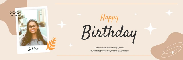 Orange Banner Happy Birthday Template