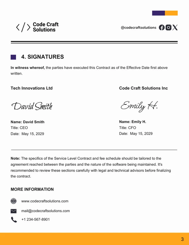 Software Maintenance Contract Template - Page 3