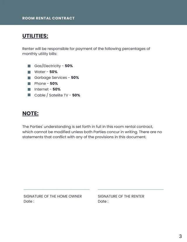 Dark Green Lease Contract - Page 3