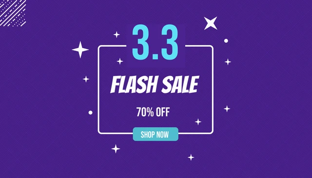 Minimalist Purple Flash Sale Banner Template