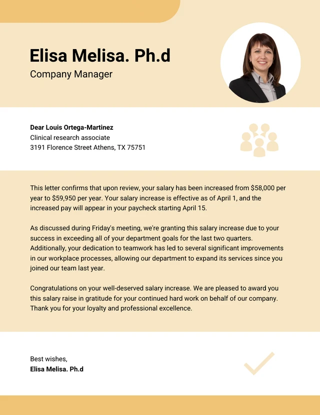 Light Yellow Modern Fun Salary Increase Letter Template