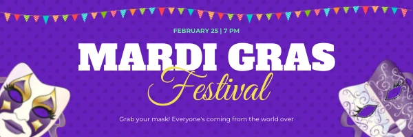 Purple Mardi Gras Banner