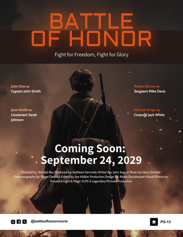 War Movie Poster Template