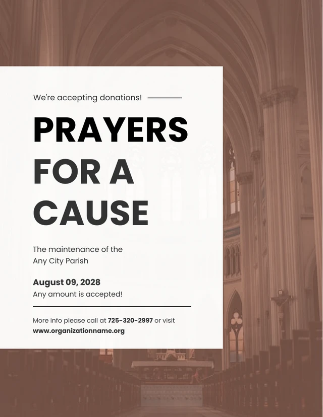 Minimalist Church Fundraising Poster Template
