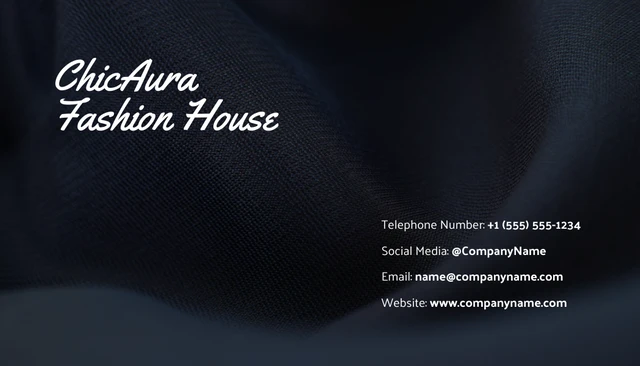 Black Minimalist Texture Fashion Business Card - Page 2