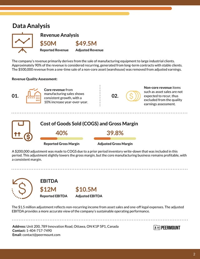 Quality Of Earnings Report Template - Page 2