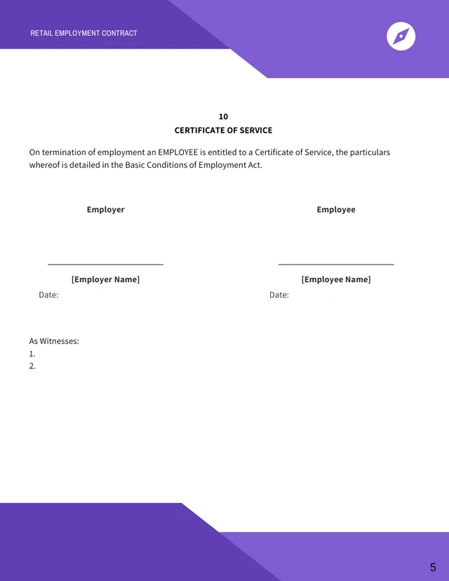 Retail Employment Contract Template - Page 5