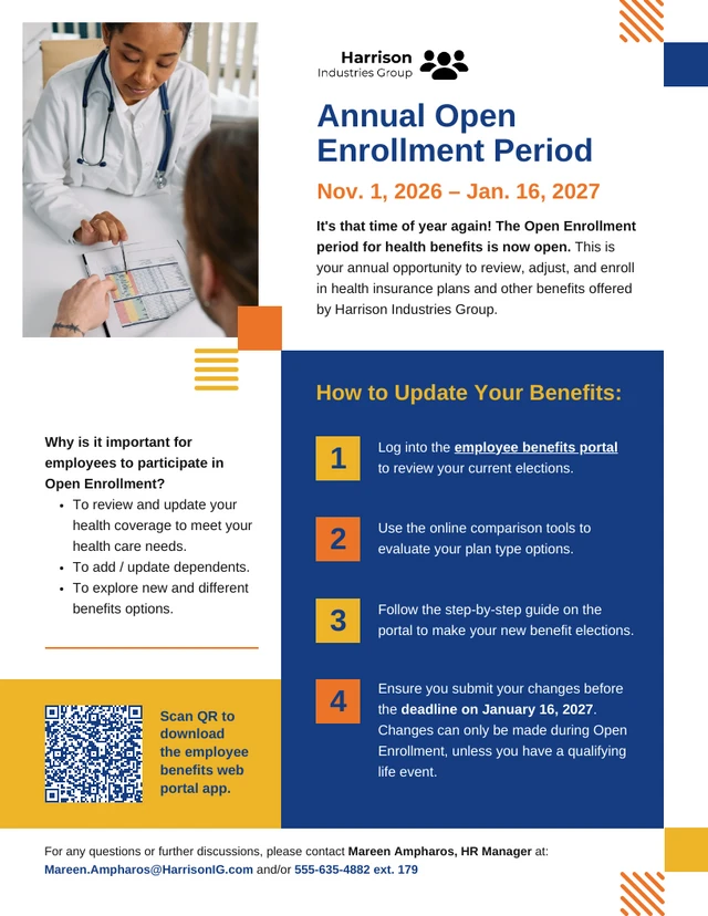 Open Enrollment Period: Employee Health Benefits Template