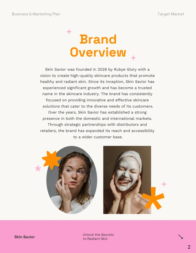 Cream Pink Orange Feminine Business Plan - Page 2