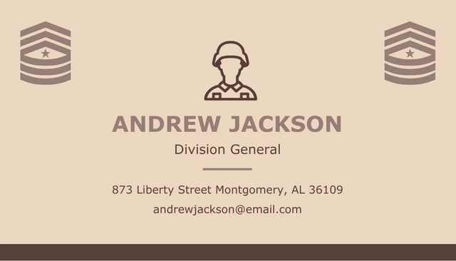 Light Brown Minimalist Illustration Military Business Card - Page 2