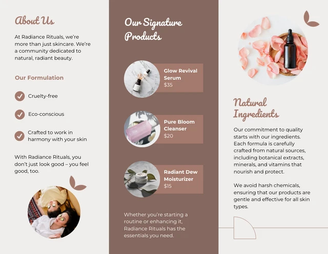 Brown Beauty Product Tri-fold Brochure - Page 2